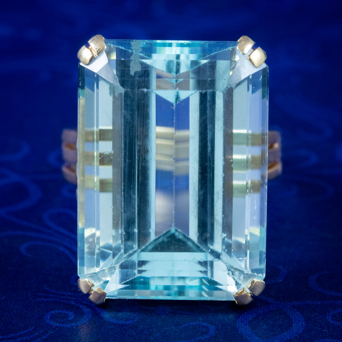 Art Deco French Aquamarine Cocktail Ring 25ct Aqua Main image