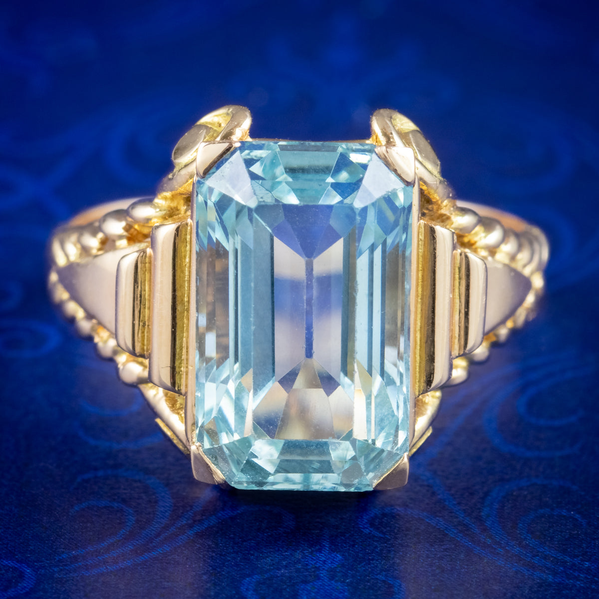 Art Deco French Aquamarine Ring 6.6ct Aqua Main image