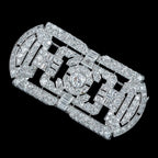Art Deco French Diamond Brooch 18ct Gold 4.89ct Total With Box