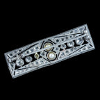 Antique Art Deco French Pearl Diamond Brooch 18ct Gold 2ct Total 