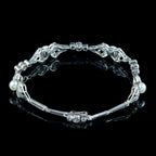 Art Deco Pearl Diamond Bracelet 18ct Gold 2.5ct Of Diamond