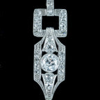 Art Deco Pearl Diamond Drop Earrings Platinum 3ct Diamond