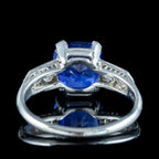 Art Deco Sapphire Diamond Ring 2.32ct Natural Sapphire With Cert
