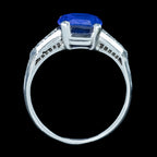 Art Deco Sapphire Diamond Ring 2.32ct Natural Sapphire With Cert