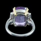 Art Deco Style Amethyst Diamond Cocktail Ring 8.5ct Amethyst