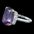 Art Deco Style Amethyst Diamond Cocktail Ring 8.5ct Amethyst