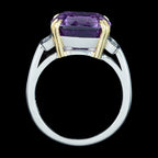 Art Deco Style Amethyst Diamond Cocktail Ring 8.5ct Amethyst