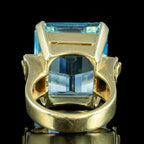 Art Deco Style Aquamarine Diamond Cocktail Ring 28ct Aqua