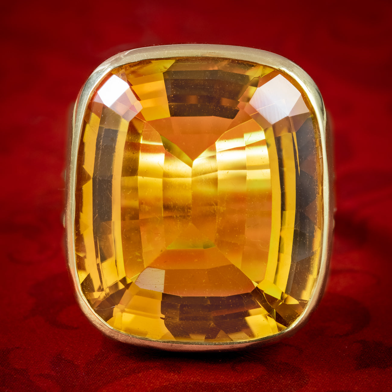 Art Deco Style Citrine Cocktail Ring 20ct Citrine Fred Ullman  Main image