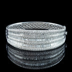 Art Deco Style Diamond Bangle 18ct Gold 9.58ct Total