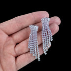 Art Deco Style Diamond Chandelier Tassel Earrings 18ct Gold 6.5ct Total