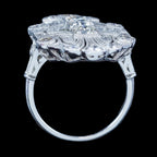 Art Deco Style Diamond Cluster Cocktail Ring 1.53ct Total