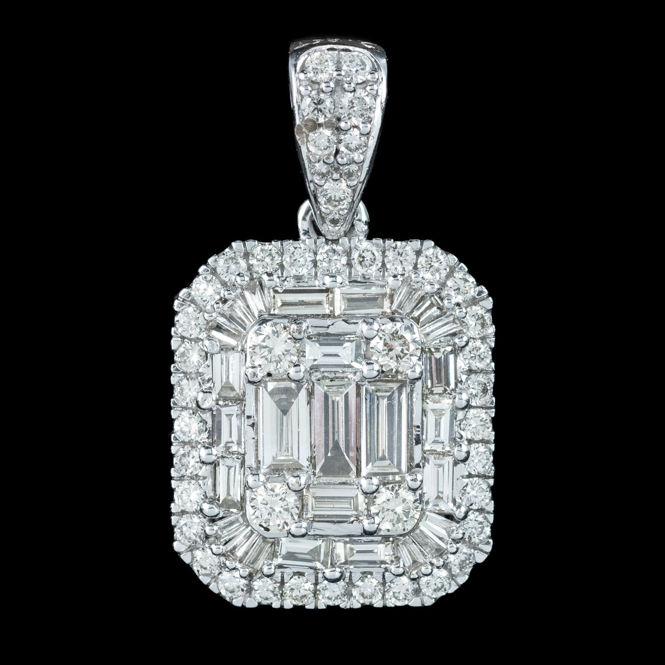 Art Deco Style Diamond Cluster Pendant 2.8ct Total Secondary image