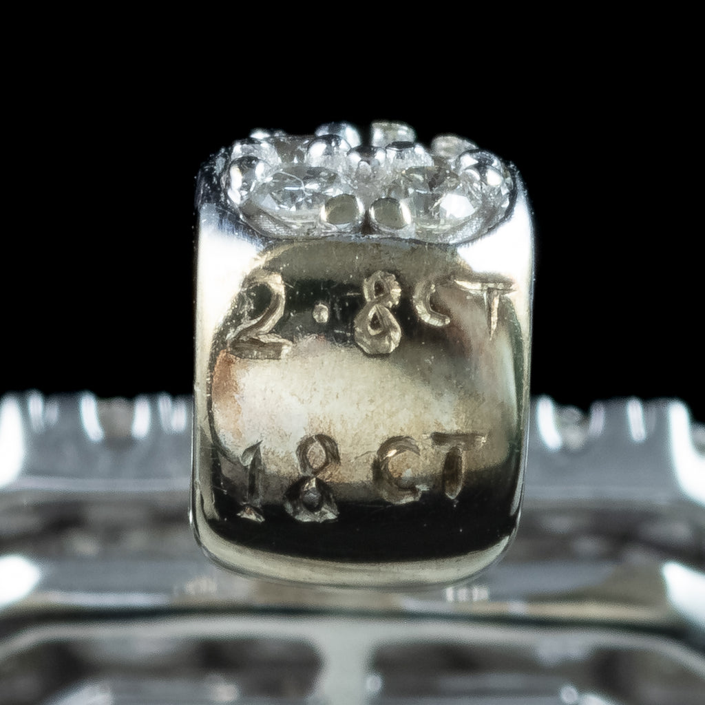 Art Deco Style Diamond Cluster Pendant 2.8ct Total