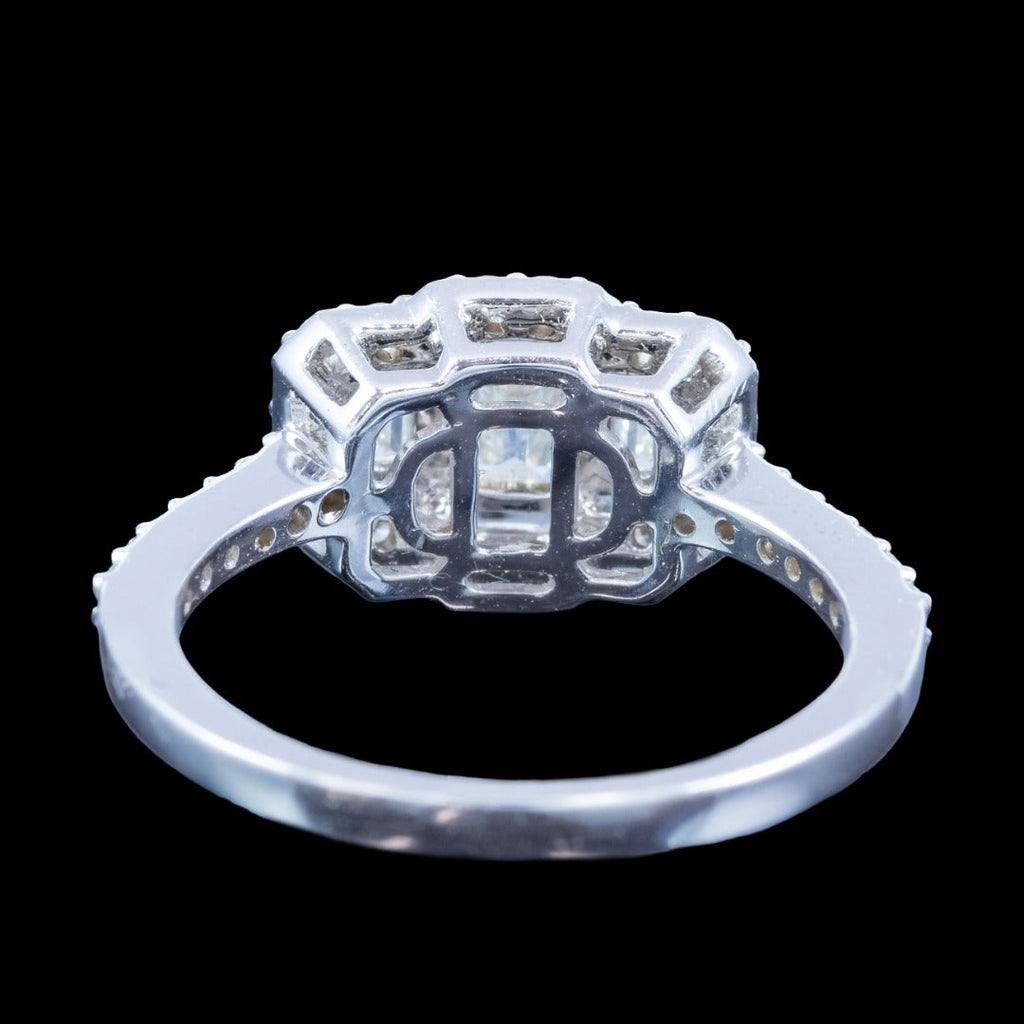 Art Deco Style Diamond Cluster Ring 1.24ct Total