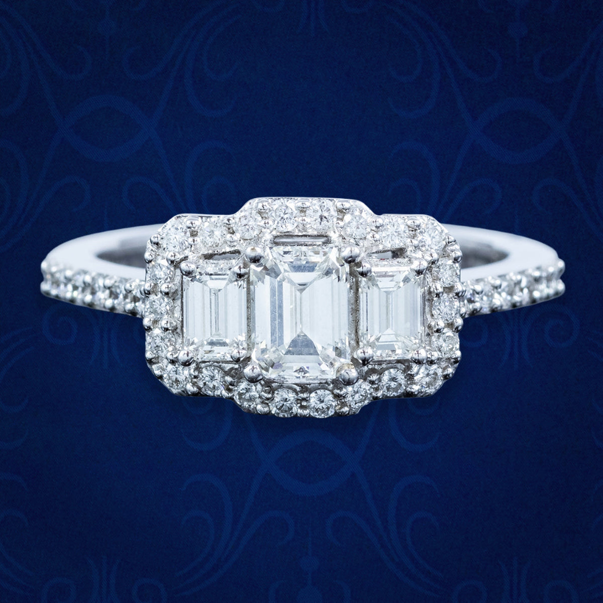 Art Deco Style Diamond Cluster Ring 1.24ct Total Main image