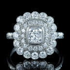 Art Deco Style Diamond Cluster Ring 3ct Total