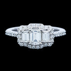 Art Deco Style Diamond Cluster Ring 1.24ct Total