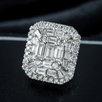 Art Deco Style Diamond Cluster Stud Earrings 18ct Gold 2.25ct Total