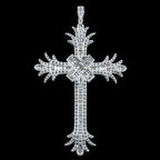 Art Deco Style Diamond Cross Pendant 18ct Gold 7.8ct Total