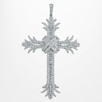 Art Deco Style Diamond Cross Pendant 9ct Gold 7.8ct Total