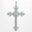 Art Deco Style Diamond Cross Pendant 9ct Gold 7.8ct Total