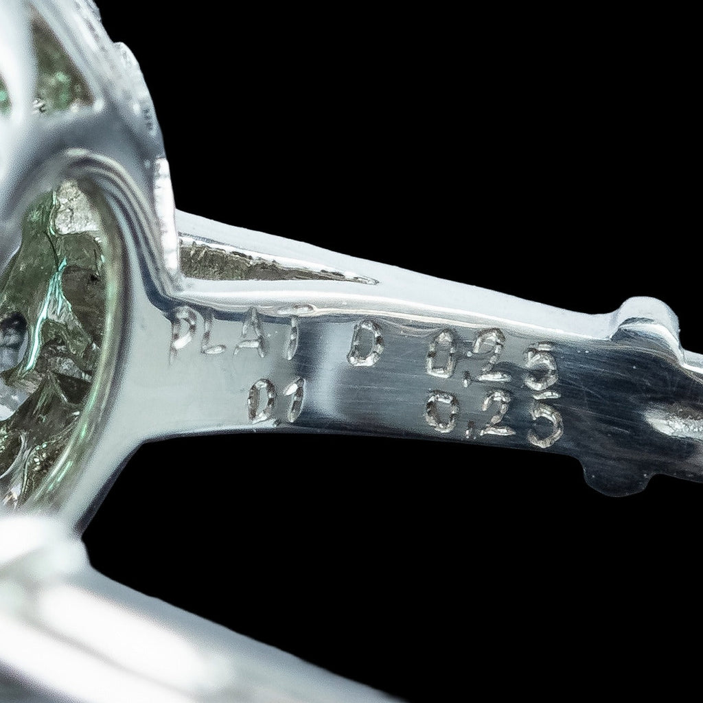 Art Deco Style Diamond Emerald Cluster Ring 0.50ct Diamond