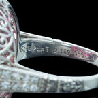 Art Deco Style Diamond Ruby Cluster Cocktail Ring 2.24ct Diamond 2.40 Ruby