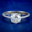 Art Deco Style Diamond Solitaire Ring 1.35ct Old Cut Diamond