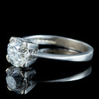 Art Deco Style Diamond Solitaire Ring 1.35ct Old Cut Diamond