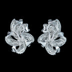 Art Deco Style Diamond Spiral Cluster Earrings 18ct Gold 6.5ct Total