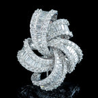 Art Deco Style Diamond Spiral Cluster Earrings 18ct Gold 6.5ct Total