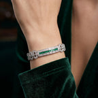 Art Deco Style Emerald Diamond Bracelet 2.45ct Of Emerald