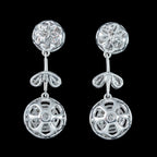 Art Deco Style Lab Grown Diamond Drop Earrings 18ct Gold 2.54ct Total