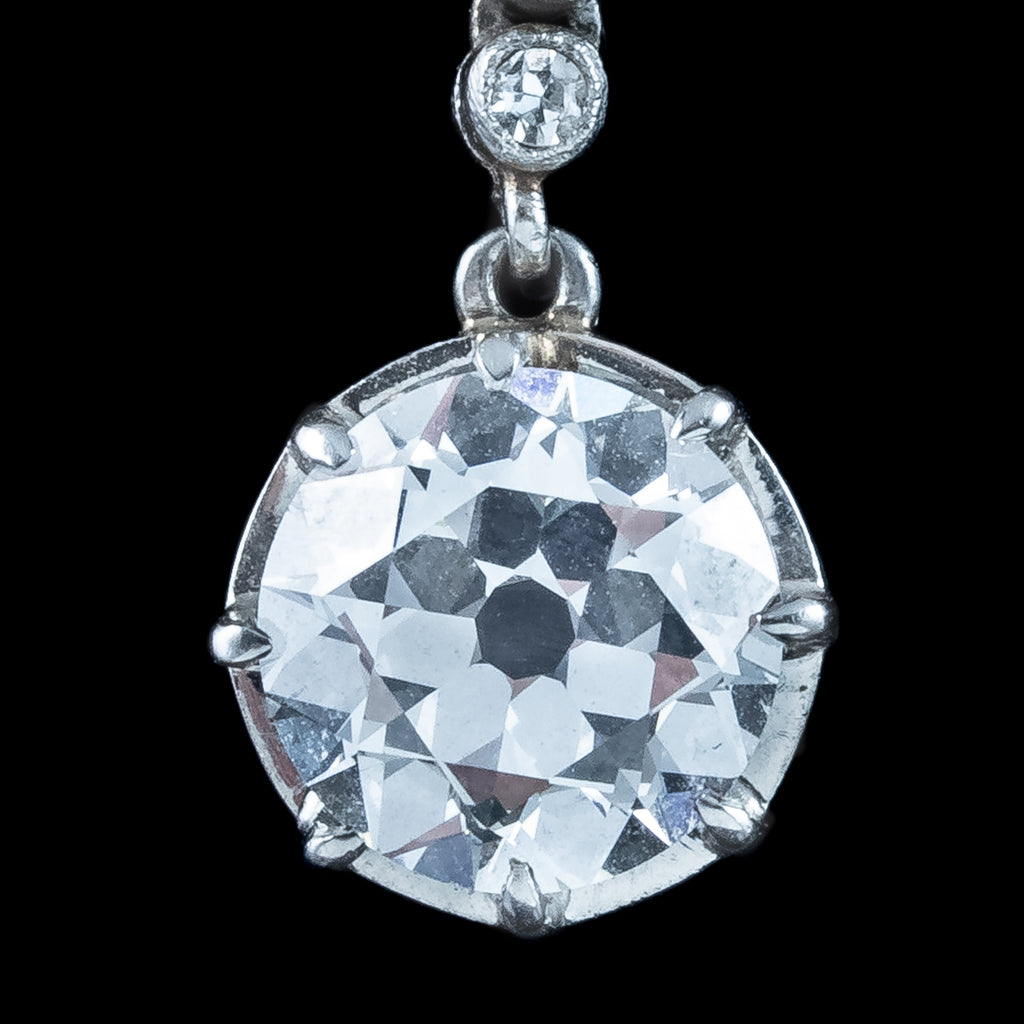 Art Deco Style Lab Grown Diamond Drop Earrings 5.85ct Total