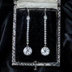 Art Deco Style Lab Grown Diamond Drop Earrings 5.85ct Total