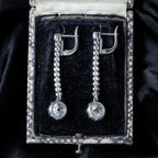 Art Deco Style Lab Grown Diamond Drop Earrings 5.85ct Total