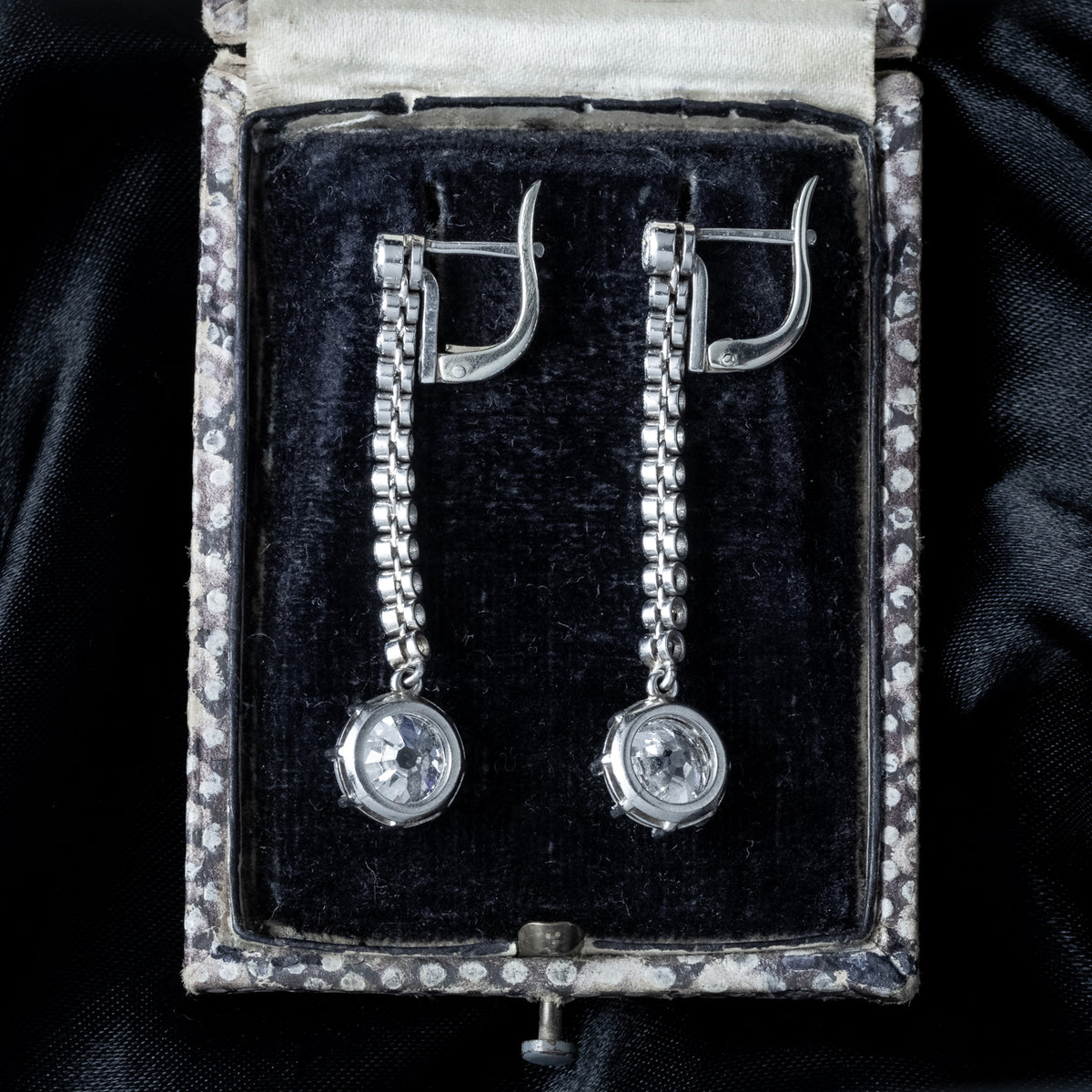 Art Deco Style Lab Grown Diamond Drop Earrings 5.85ct Total