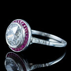 Art Deco Style Lab Grown Diamond Ruby Target Ring 2.47ct Diamond