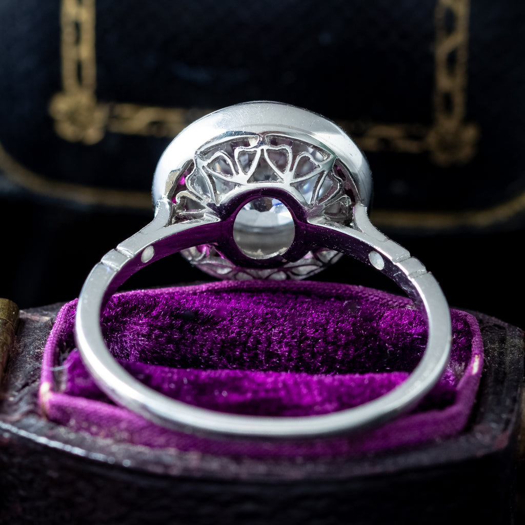 Art Deco Style Lab Grown Diamond Ruby Target Ring 2.47ct Diamond
