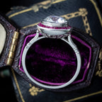 Art Deco Style Lab Grown Diamond Ruby Target Ring 2.47ct Diamond