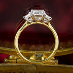 Art Deco Style Lab-Grown Diamond Trilogy Ring 2.95ct Total With Cert