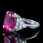 Art Deco Style Pink Tourmaline Diamond Ring 9ct Tourmaline