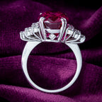 Art Deco Style Pink Tourmaline Diamond Ring 9ct Tourmaline