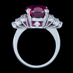 Art Deco Style Pink Tourmaline Diamond Ring 9ct Tourmaline