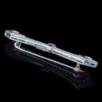 Art Deco Style Ruby Diamond Bar Brooch 18ct Gold