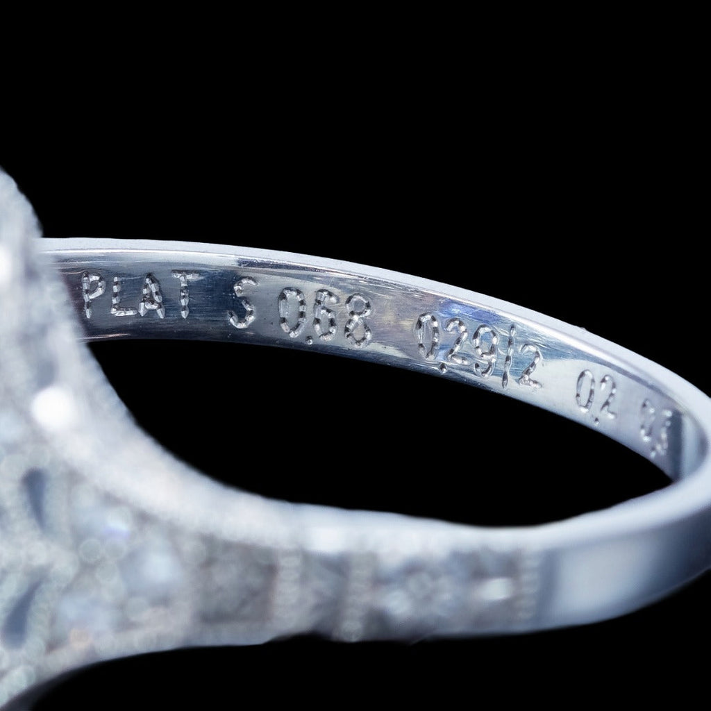 Art Deco Style Sapphire Diamond Cocktail Ring 0.98ct Blue Sapphire 
