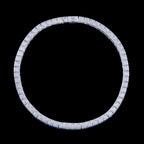 Art Deco Style Sapphire Diamond Line Bracelet Platinum 4.5ct Blue Sapphire 