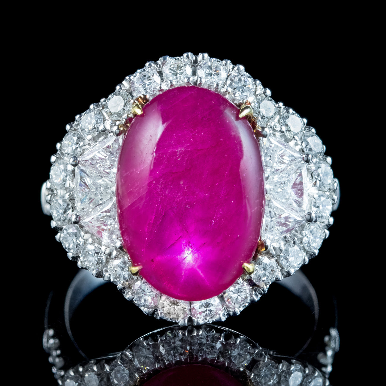 Vintage Star Ruby Diamond Cluster Ring 5.5ct Ruby Secondary image