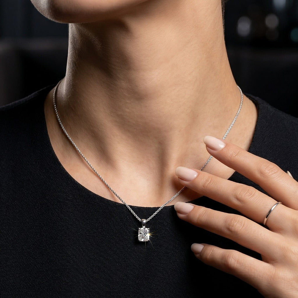 Diamond Pendant Necklace 18ct Gold 1ct Union Jack Diamond 